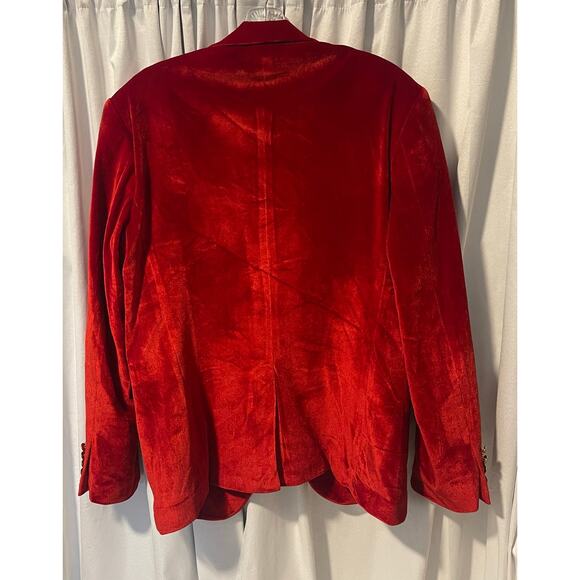 Coofandy Suit Jacket for Men Red Size Medium Velvet Tuxedo Blazer - Picture 2 of 6